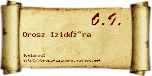 Orosz Izidóra névjegykártya