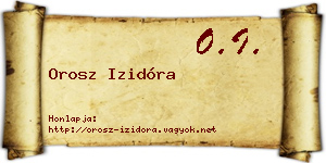 Orosz Izidóra névjegykártya
